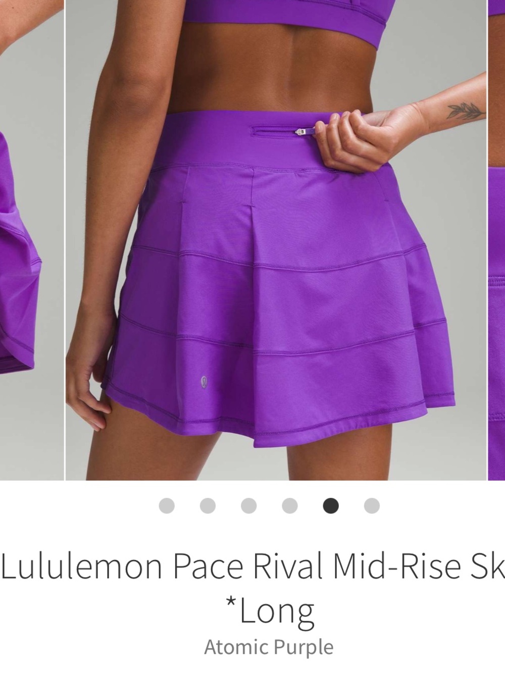 Lululemon Pace Rival Mid Rise Skirt Atomic Purple Sz 6